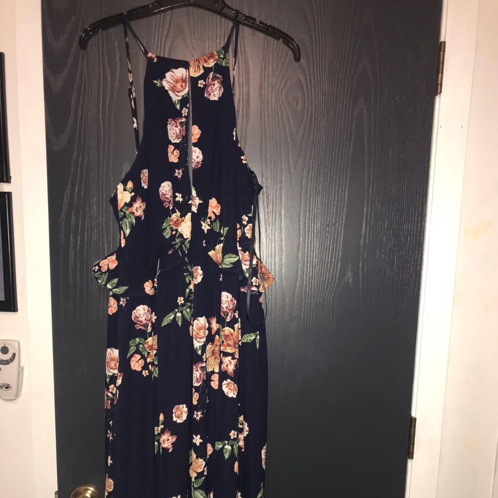 Navy blue floral maxi dress